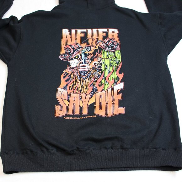 As*holes Live Forever Never Say Die Hoodie Mens XL - Picture 7 of 8